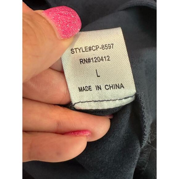 American Threads navy blue faux wrap pull on mini skirt size large - Picture 4 of 12